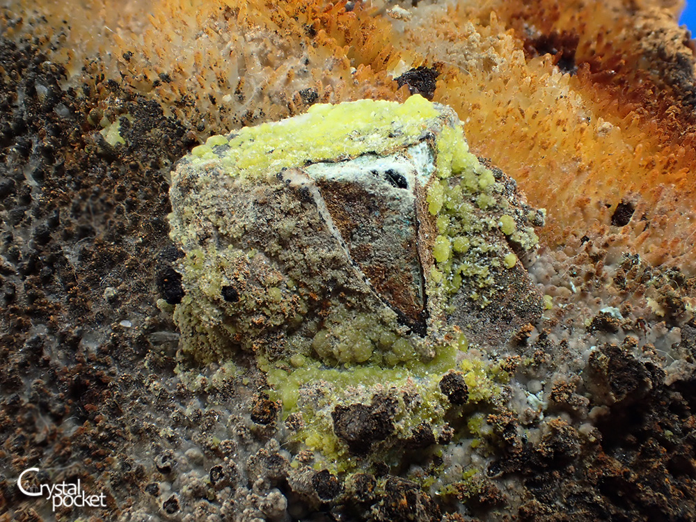 PYROMOPHITE HEMIMORPHITE パイロモルファイト ヘミモルファイト 緑鉛鉱 異極鉱 白板鉱山 0005